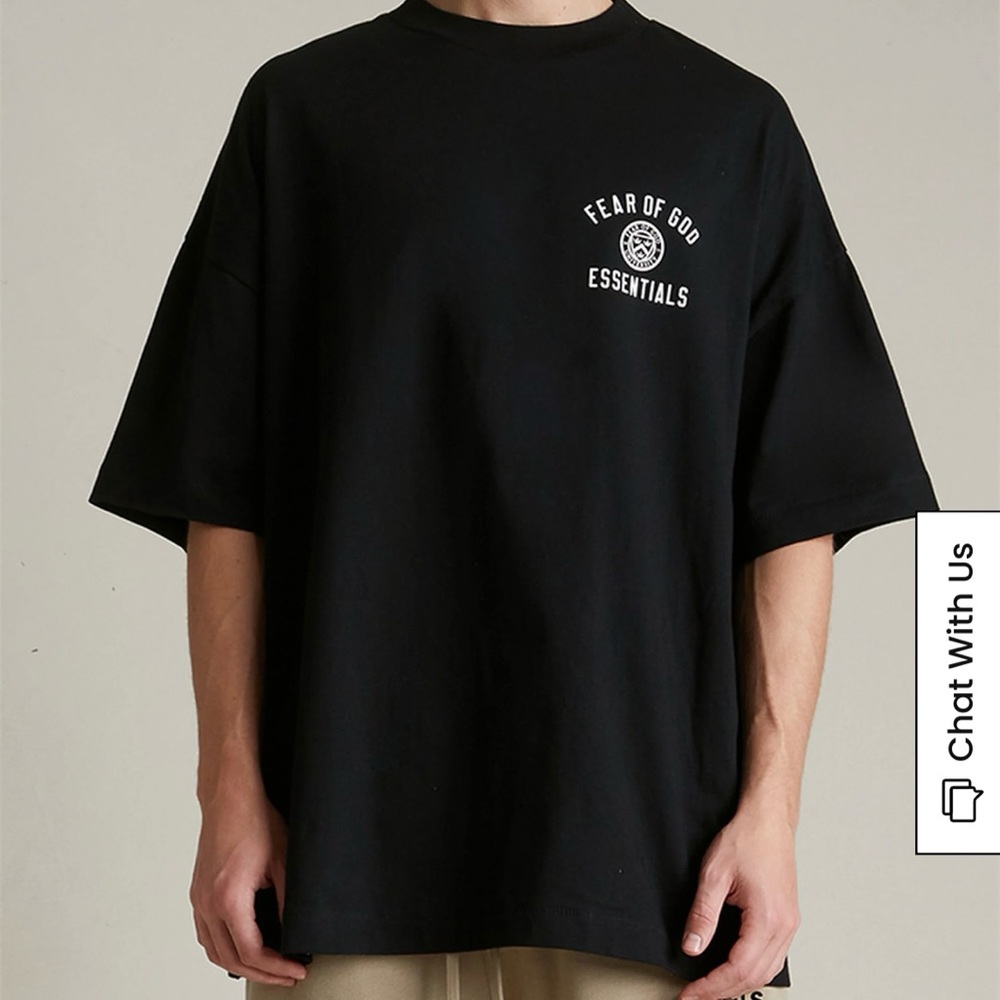 Fear of God Essentials Black University Crew Neck T-Shirt - XS, NWT
